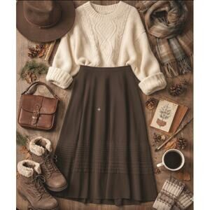 Vintage Jones New York Linen Silk & Linen Embroidered Layered Skirt 12 NWT